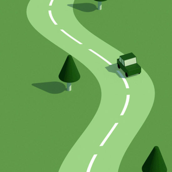 Image of 3D rendered var on a 3D rendered road
